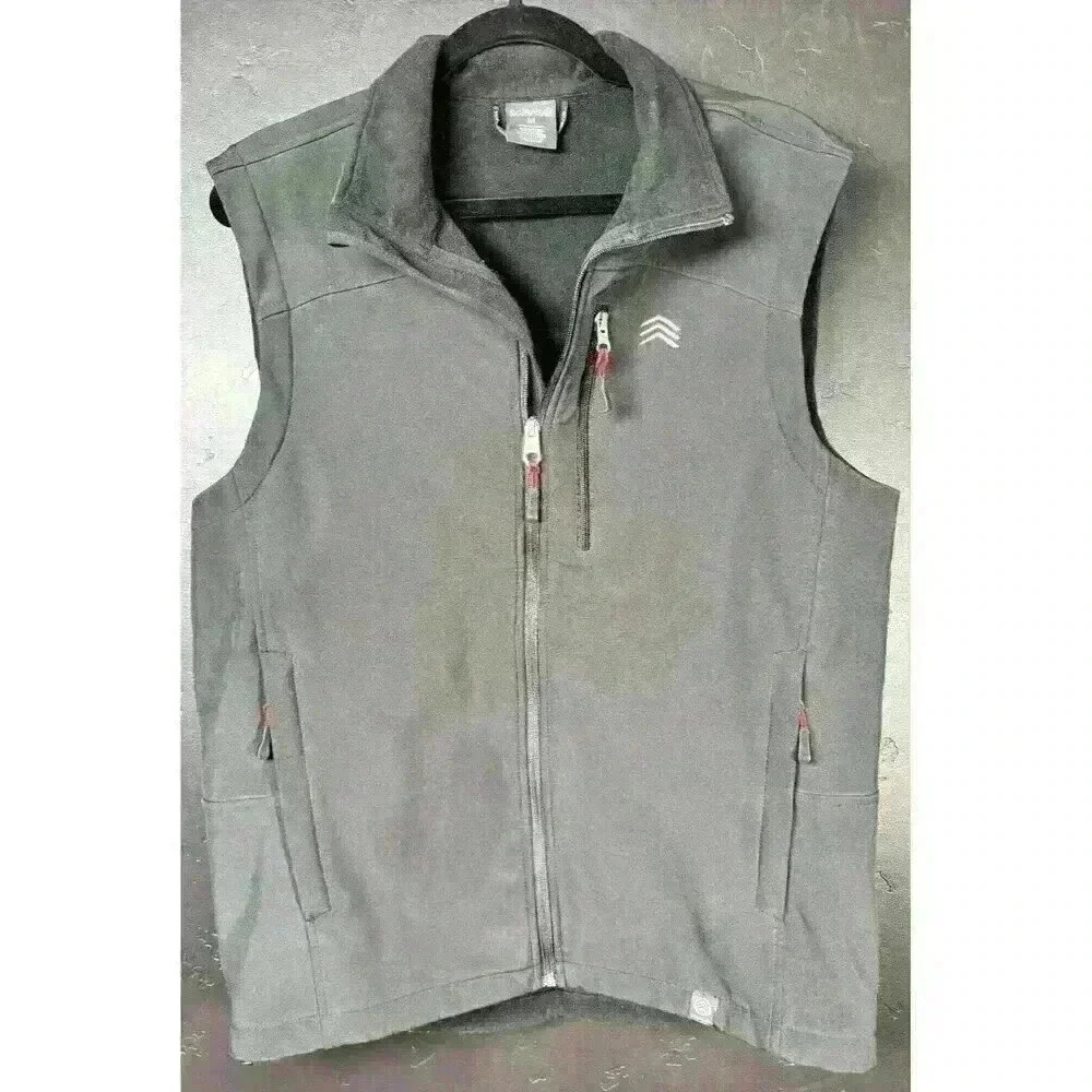 Solaris Vest Mens Medium Black Softshell Water Resistant Full Zip Fleece Lined